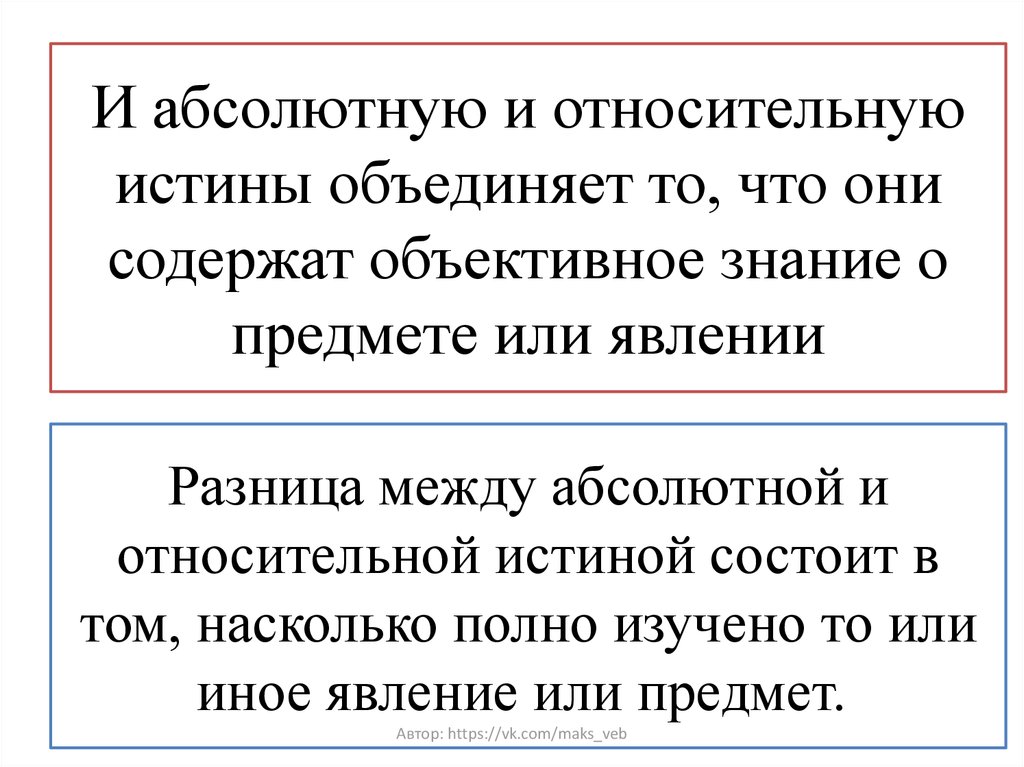 Абсолютная истина в отличие от относительной