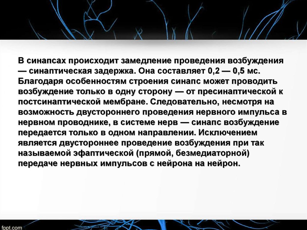 Проводит возбуждение. Замедление проведения возбуждения. Причины синаптической задержки. Синаптическая задержка проведения возбуждения составляет. Задержка проведения возбуждения.