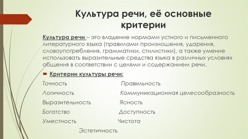 Характеристика слова речь. Критерии культурной речи. Основные критерии культуры речи. Назовите основные критерии культуры речи. Основной критерий культуры речи.