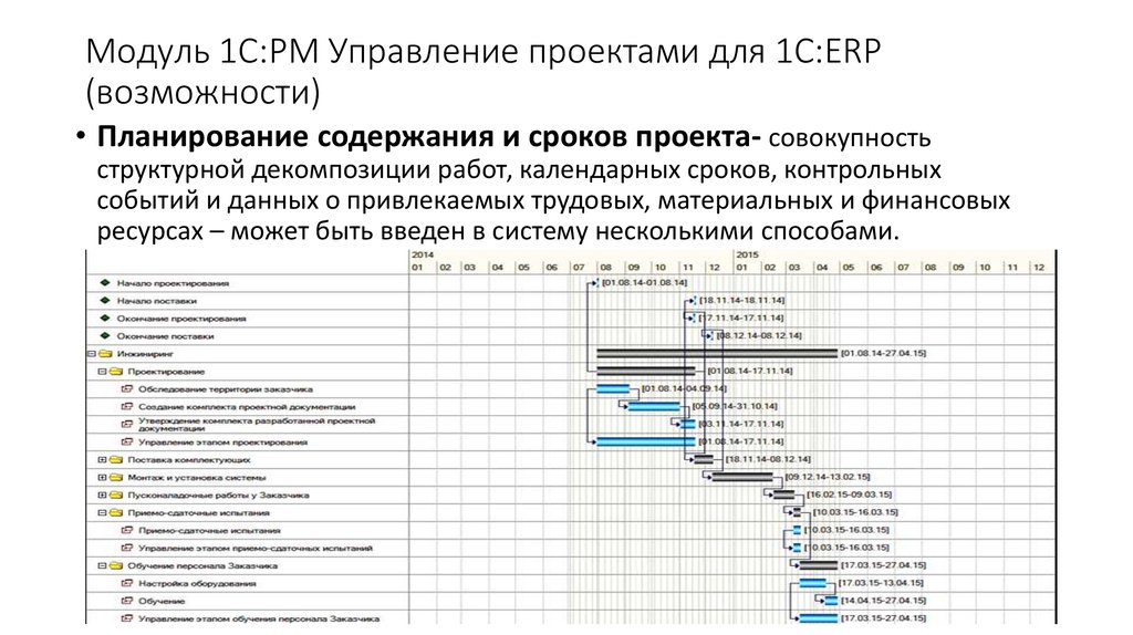 1с управление проектами