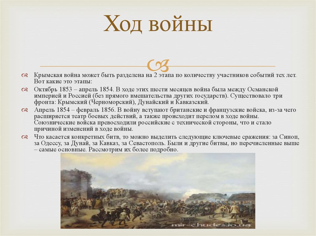 В результате каких событий крым был включен. Ход 3 этапа Крымской войне войне 1853.