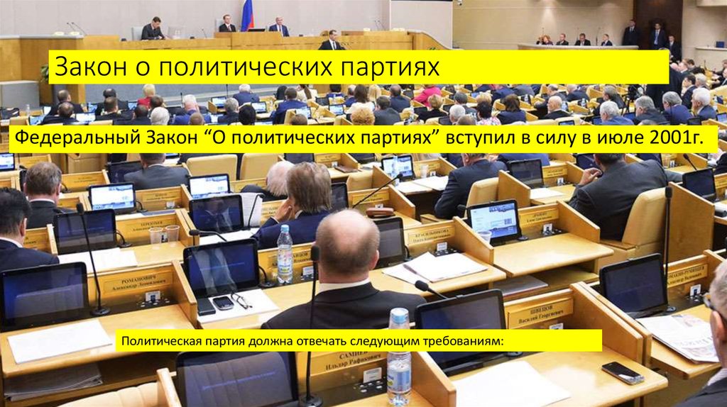 Вступил в силу не будут. ФЗ О политических партиях. Партия закона. Политические партии. Закон о политических партиях 2001 года.