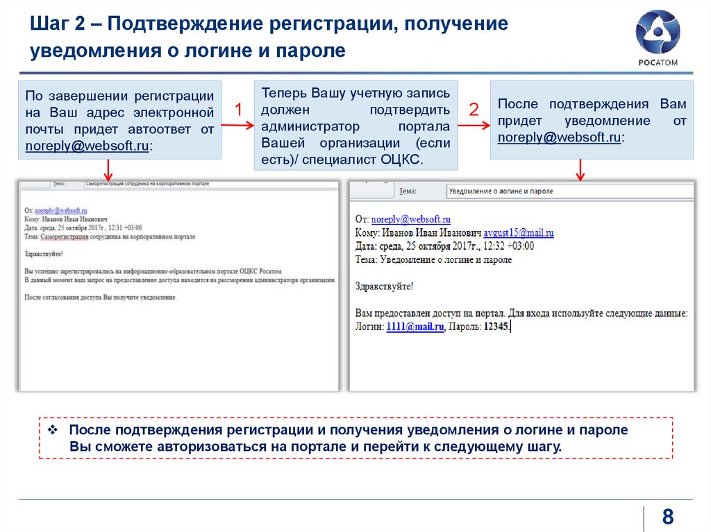 Подтверждение регистрации