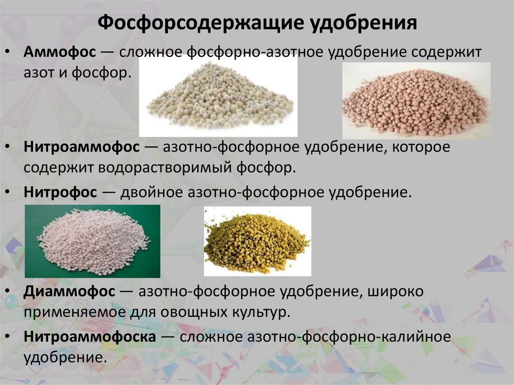 Фосфорные удобрения названия