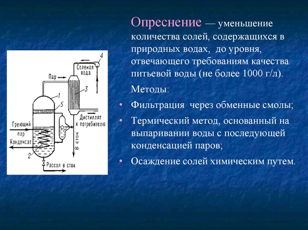 Способы опреснения воды презентация