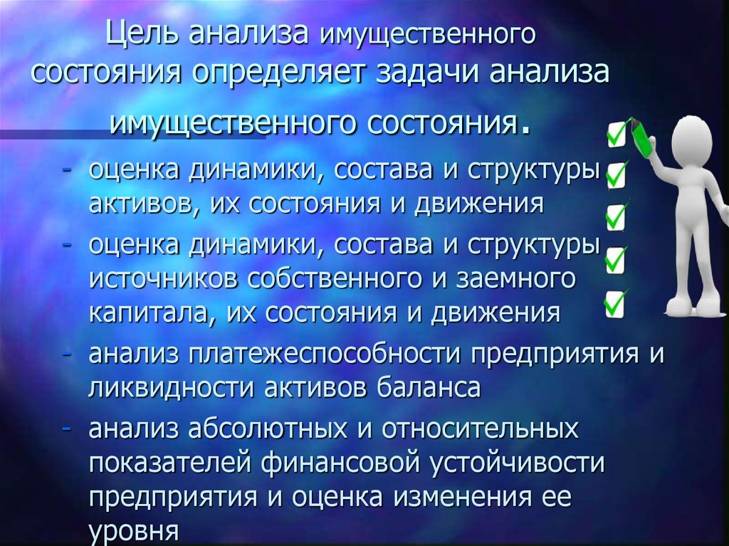 Анализ имущественного состояния предприятия презентация