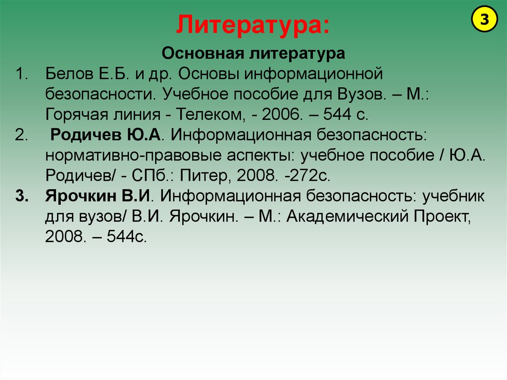 Белов Основы Информационной Безопасности