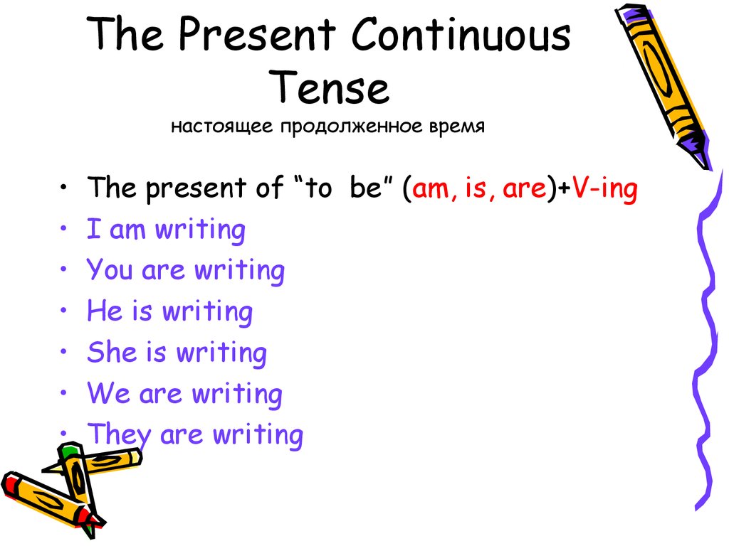 Отрицательные предложения в презент континиус. Present Continuous Tense. Настоящее продолженное время. Present Continuous предложения. Present Continuous Tense — настоящее длительное время.