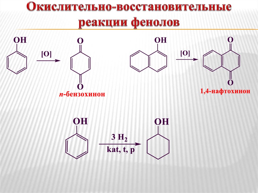 Химические свойства фенола отражает схема реакции