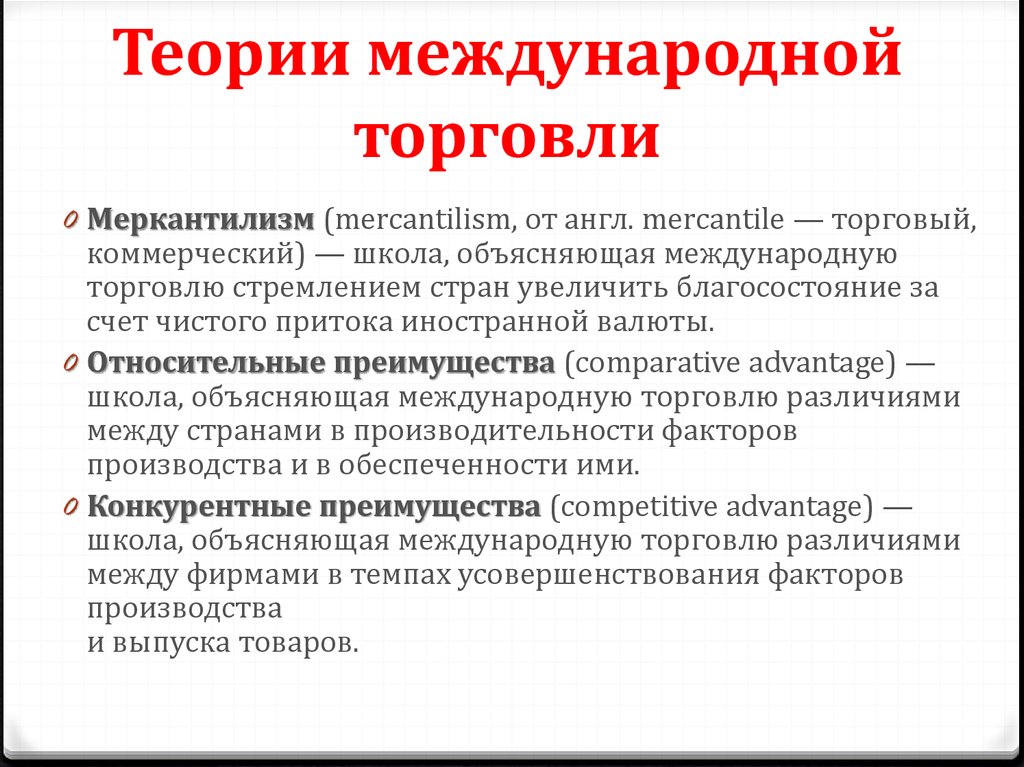 Основать теорию. Теория международной торговли меркантилистов. Основные классические теории международной торговли. Теории мировой торговли кратко. Теории международной торговли кратко.