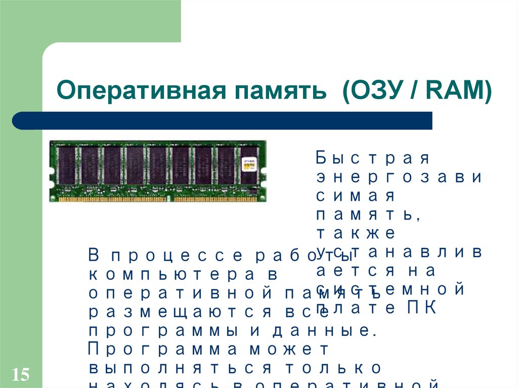 Оперативная память (ОЗУ / RAM)