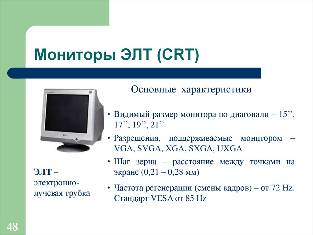 Crt файл описание. Параметры ЭЛТ монитора ПК. Монитор ЭЛТ 17 габариты. ЭЛТ монитор характеристики. Основные параметры ЭЛТ мониторов.