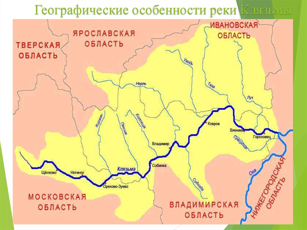 Начало и куда впадает. Река Клязьма Исток и Устье схема. Бассейн реки Клязьма. Река Клязьма на карте России Исток и Устье. Исток реки Клязьма схема.