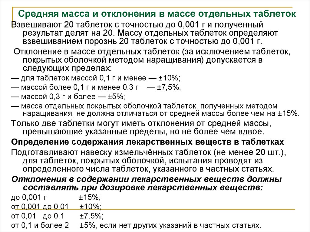 Вес отклонения. Определение средней массы таблеток. Средняя масса таблеток. Методы определения средней массы таблеток. Отклонение от средней массы таблеток.