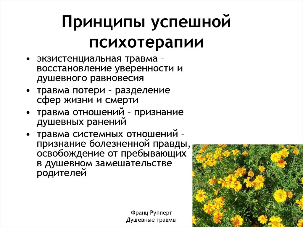 Принципы успешной психотерапии