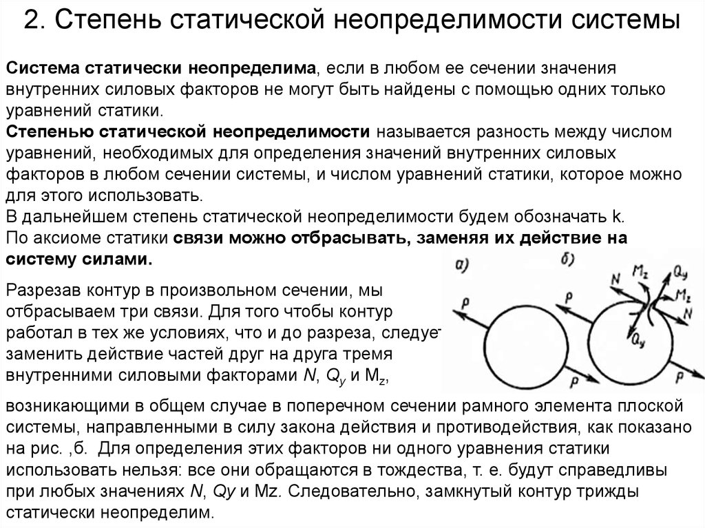 Контур сил. Степень статической неопределимости системы. Степень статической неопределимости системы равна. Степень статической неопределимости определяется по формуле. Степень статической неопределимости системы формула.