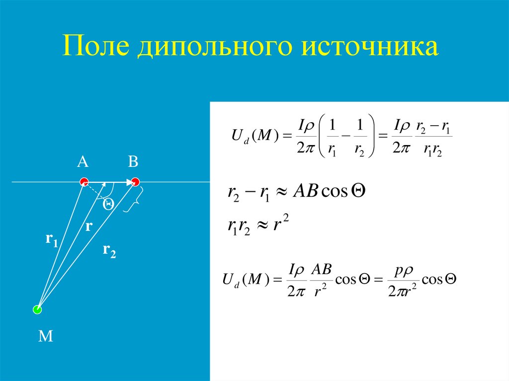 Нормальное поле. Дипольное приближение. Нормальное поле двух точечных источников. Задача о нормальном поле.