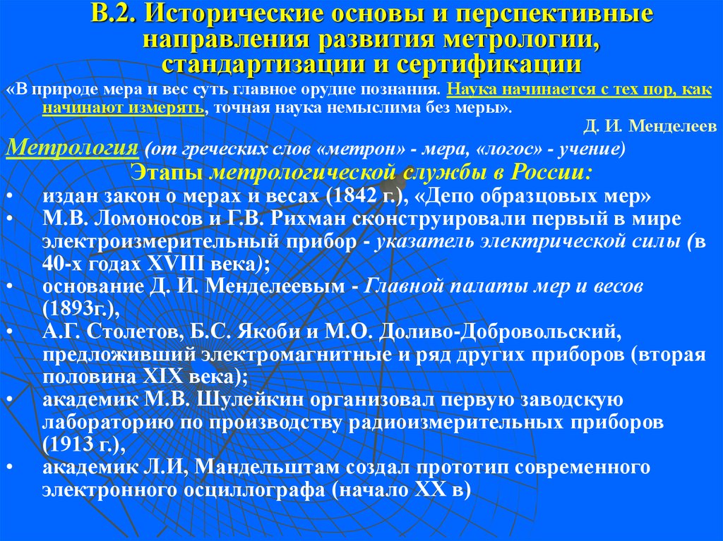 История развития метрологии презентация