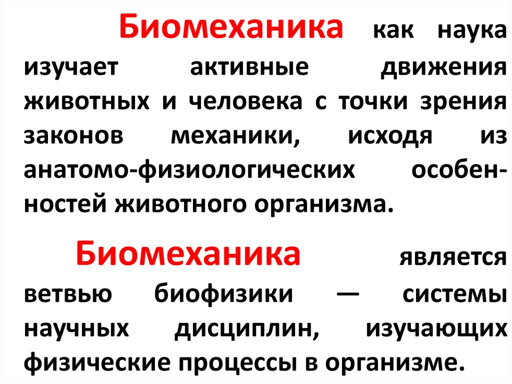 Законы биомеханики