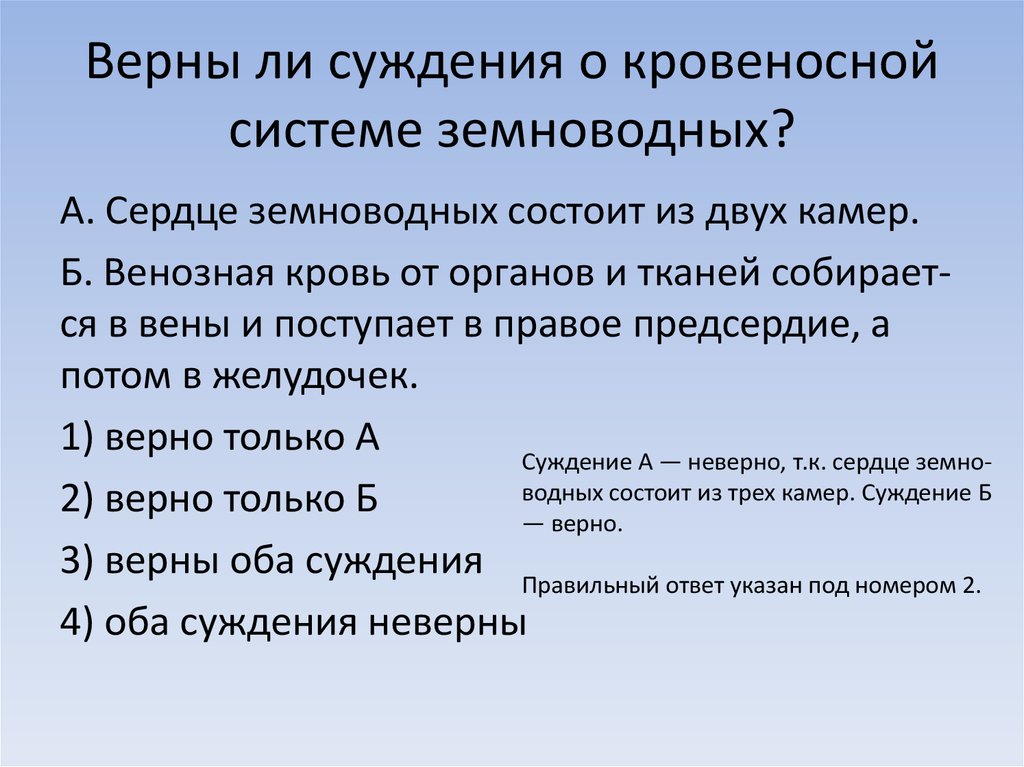 Вопросы суждения. Верны ли суждения о кровеносной системе земноводных. Верны ли суждения о кровеносной системе рыб. Верны ли суждения о кровеносной системе земноводных а сердце. Верные суждения о кровеносной системе паукообразных.