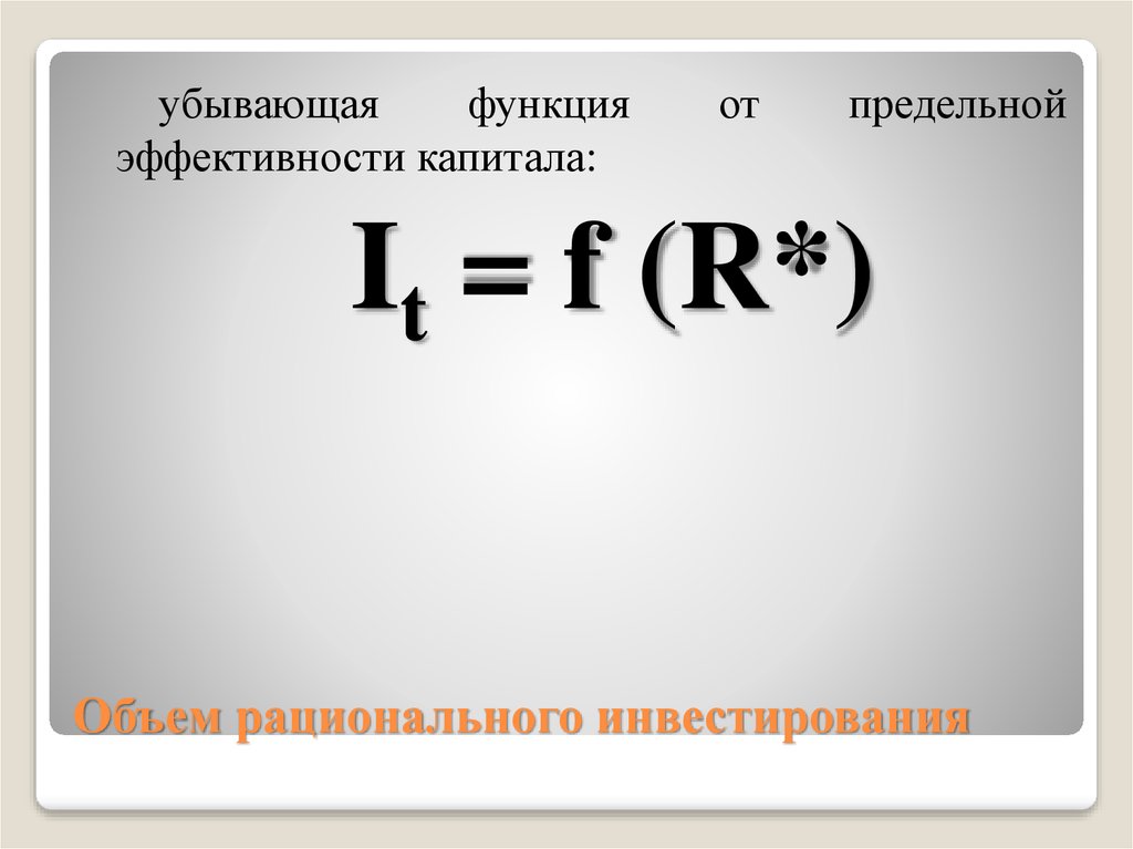 Определите рациональный объем производства. Предельная эффективность капитала (r*).