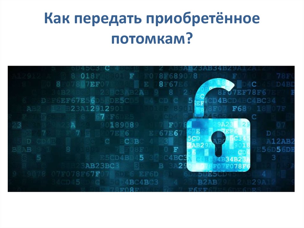 Как передать приобретённое потомкам?