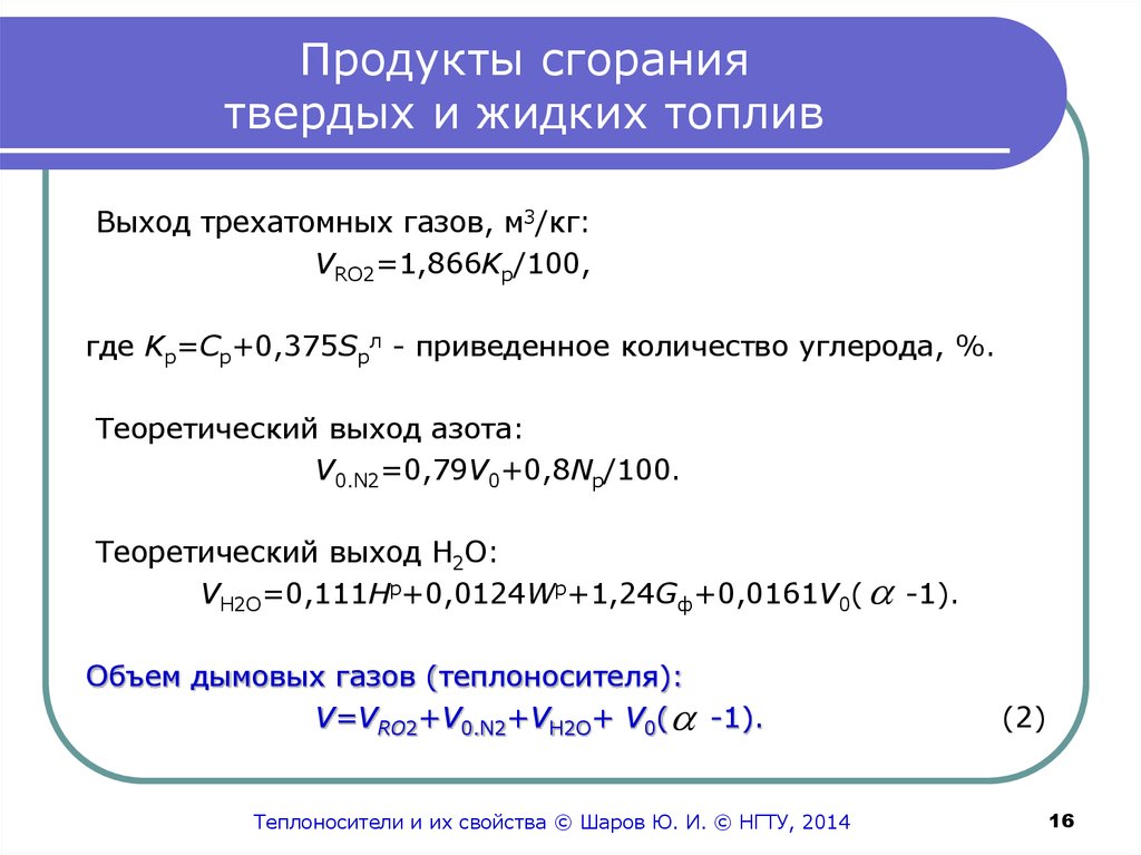 Продукты сжигания топлива