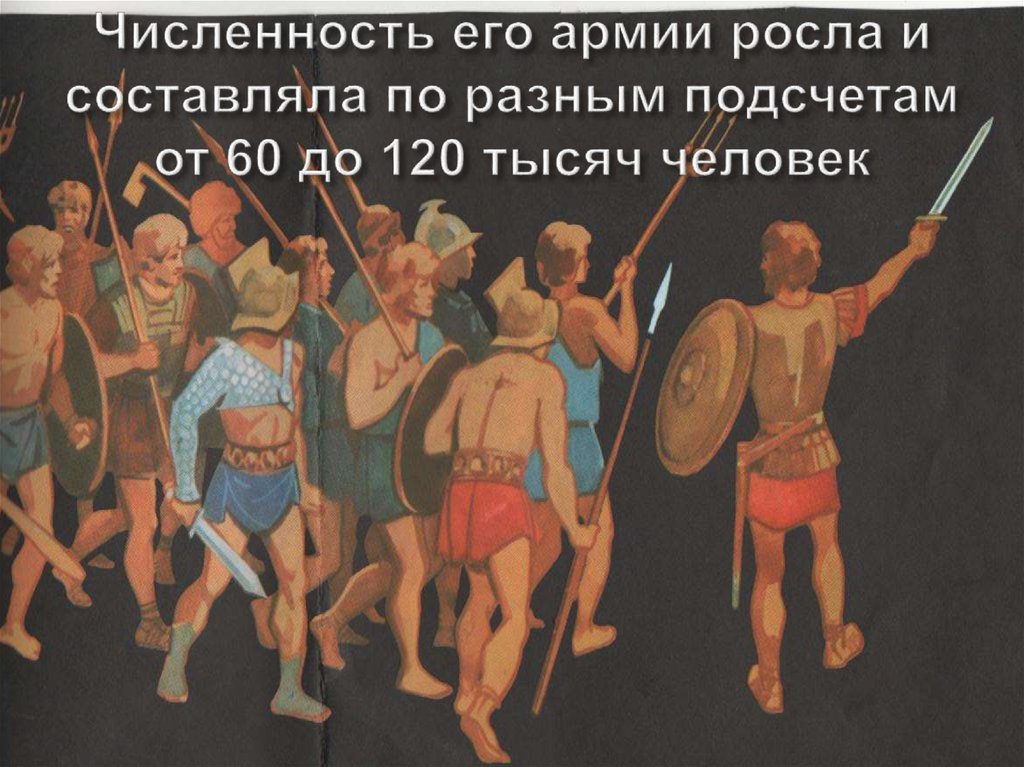 По какому образцу организовал спартак свое войско из каких частей состояло войско спартака