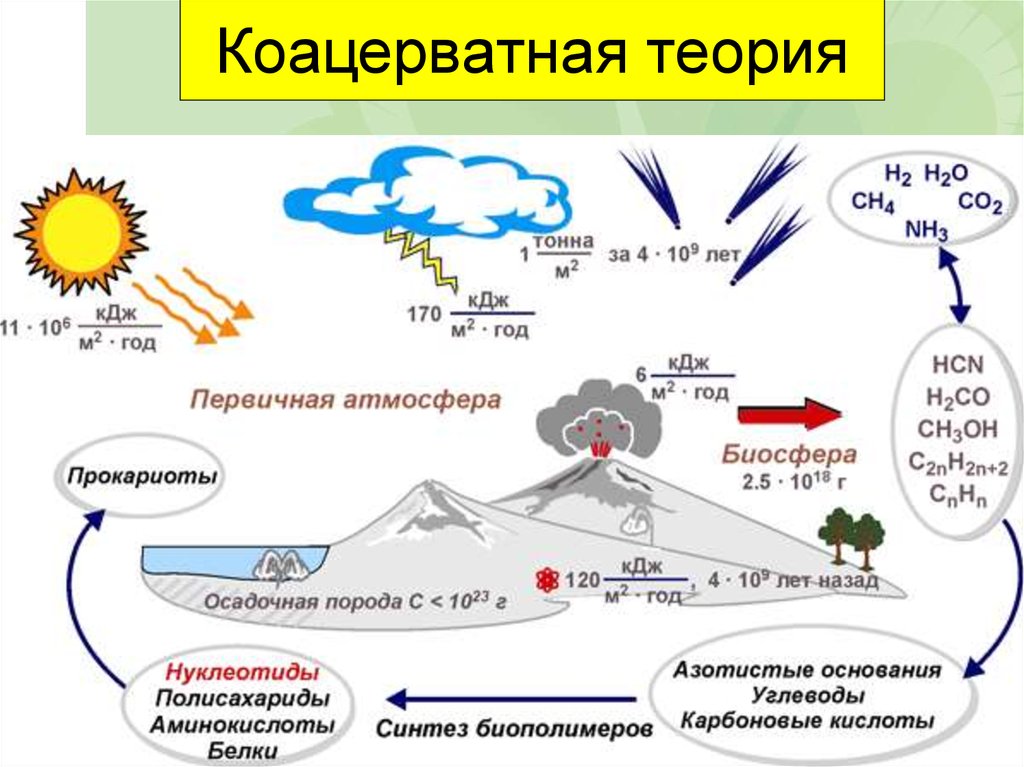 Теория опарина о происхождении жизни на земле презентация