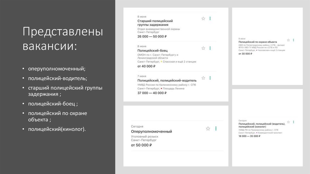 Работа для полицейского Вакансии - презентацияонлайн