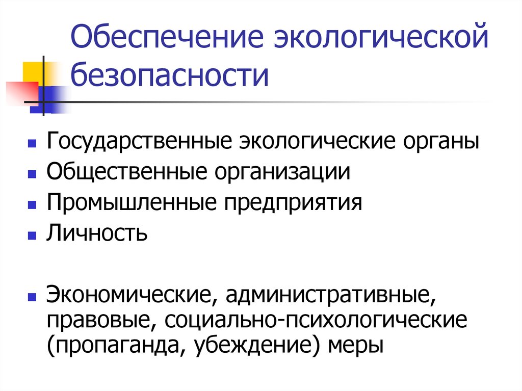 Управление экологической безопасностью презентация