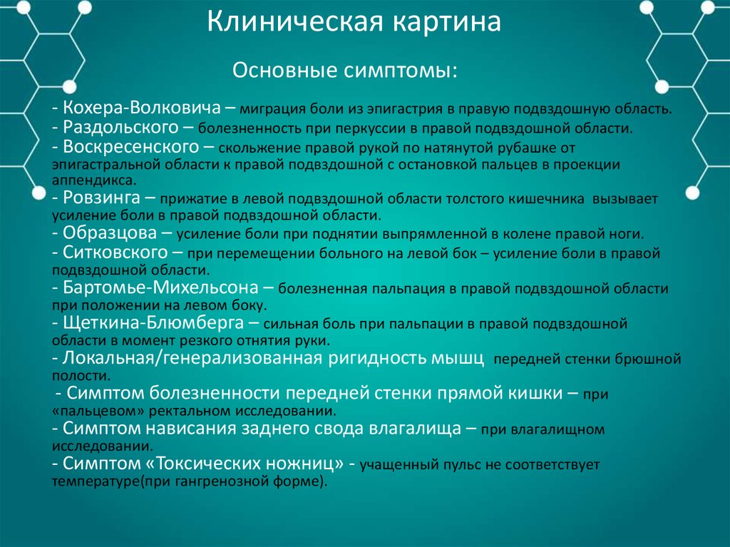 Сильные боли в подвздошной области. Токсические ножницы. Симптом токсических ножниц. Симптом кохера-Волковича.