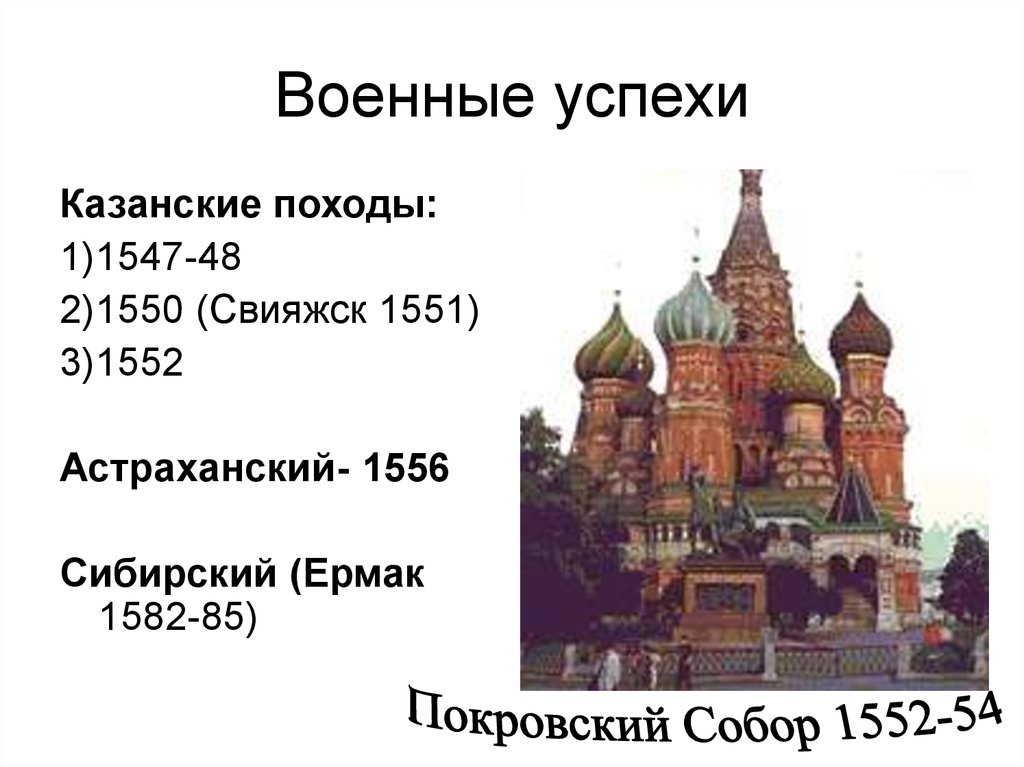 Урок россия в конце 16 века. Казанские походы (1547—1552). Казанские походы.
