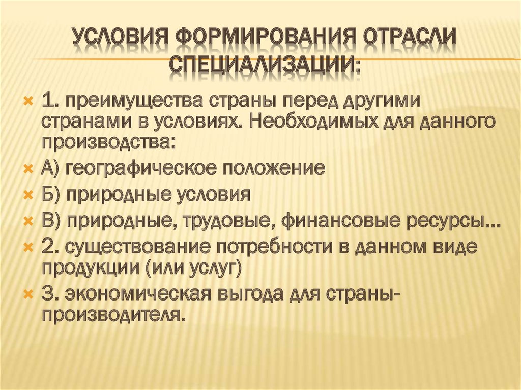 Формирование отрасли