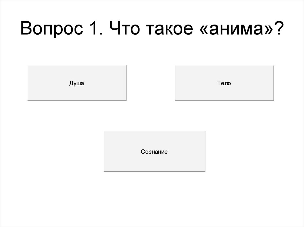 Вопрос 1. Что такое «анима»?
