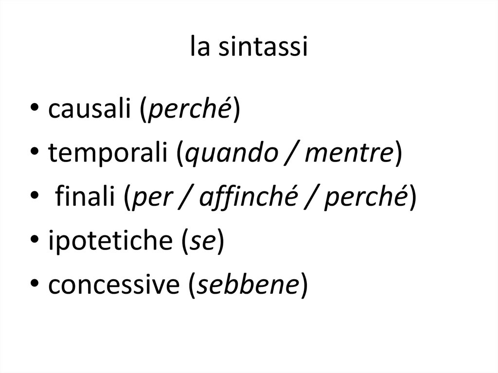 la sintassi
