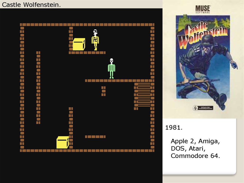 Castle wolfenstein 1981. Castle Wolfenstein 1981 Apple 2. Castle Wolfenstein 1981 управление. Castle Wolfenstein 1981 ремейк. Wolfenstein 1981 обложка.