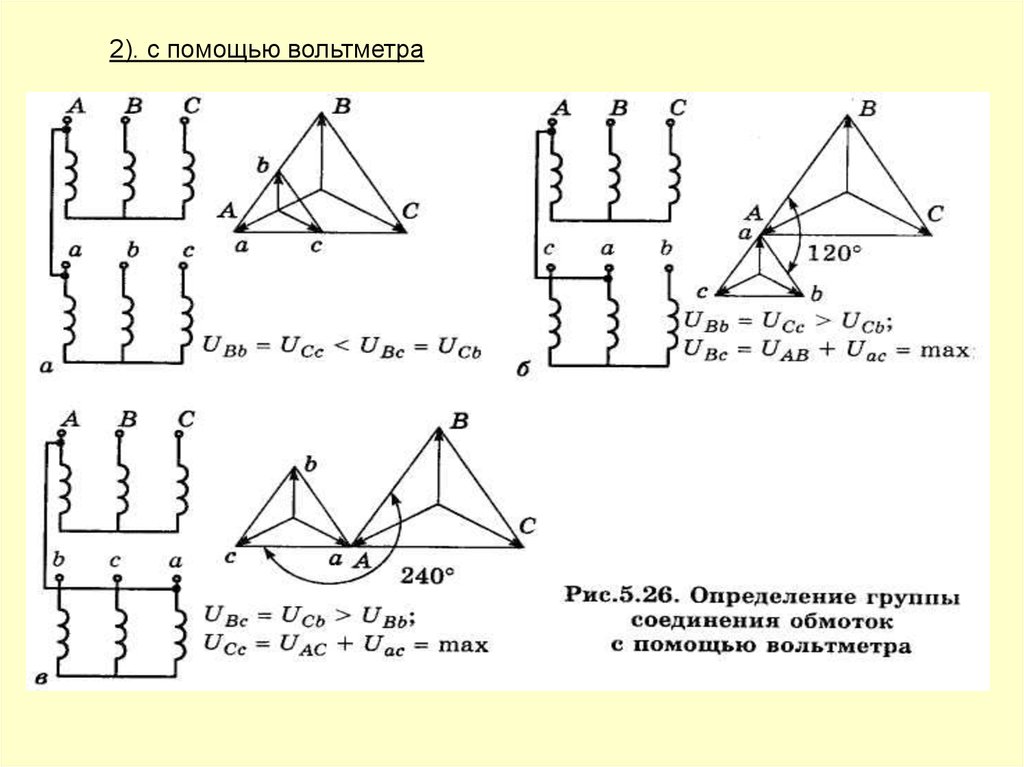 Схемы групп соединения трансформаторов