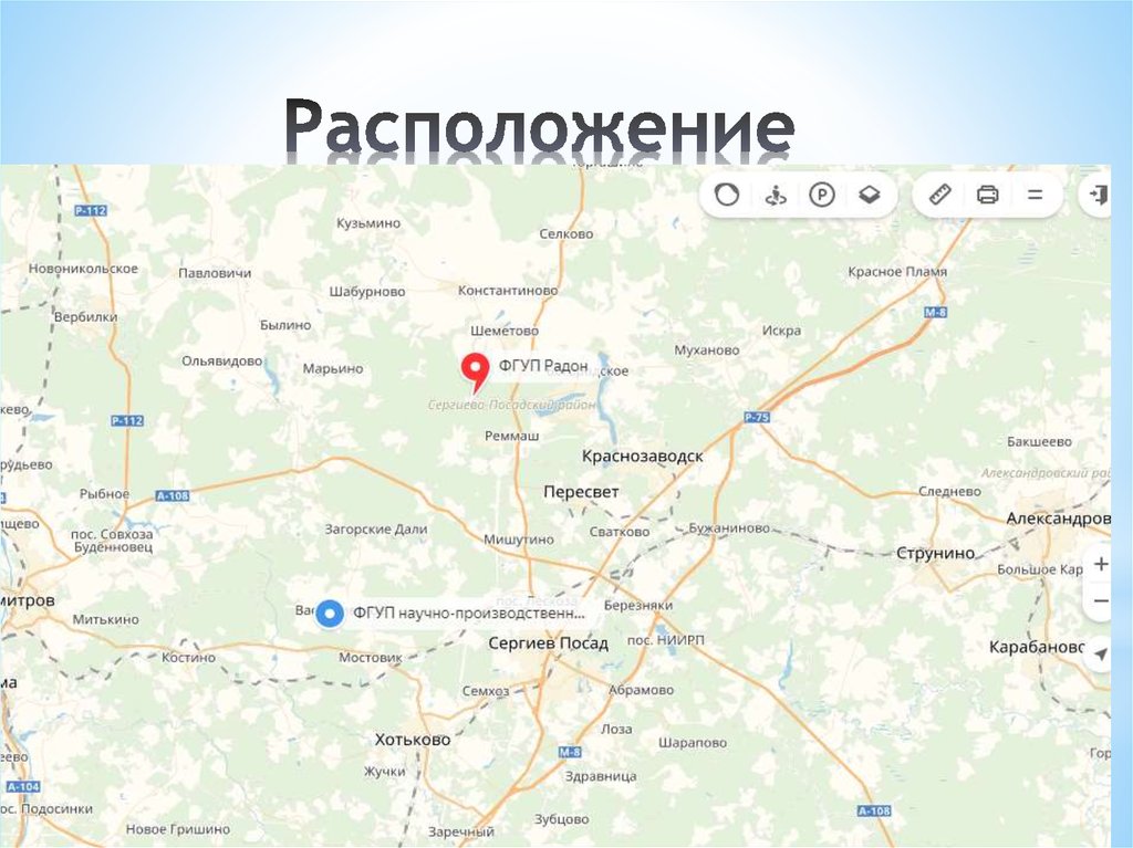 Расположение