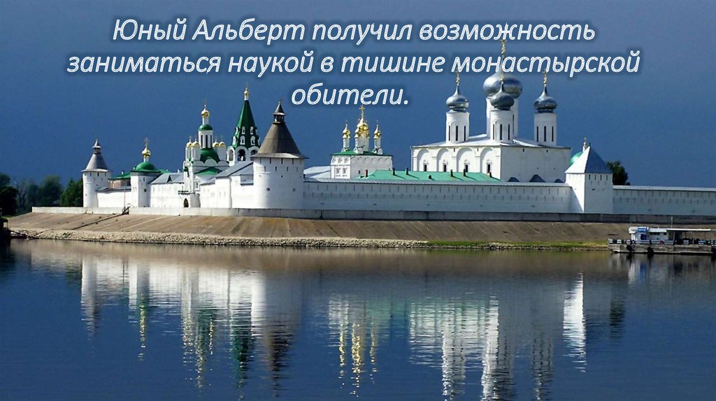 Юный Альберт получил возможность заниматься наукой в тишине монастырской обители. 