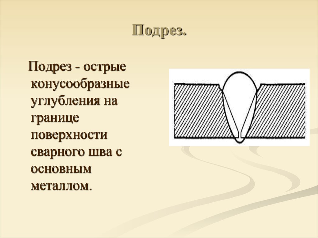 Подрез в сварном соединении