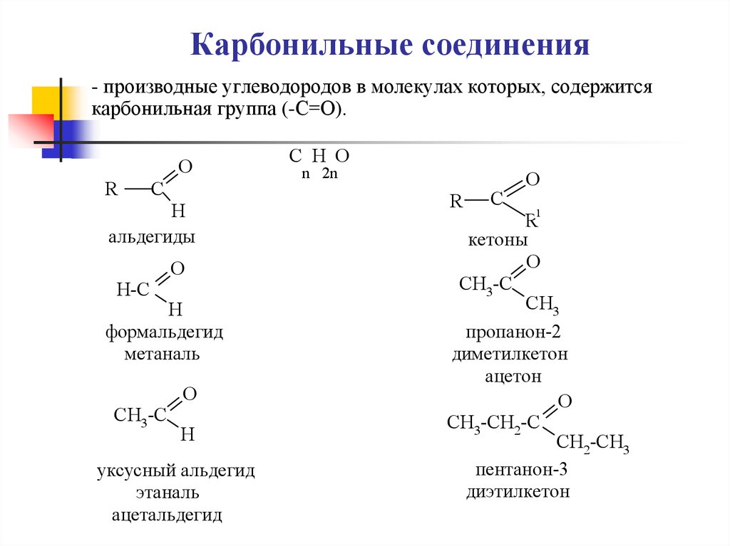 Производные группа соединений. Представители карбонильных соединений. Классификация карбонильных соединений оксосоединений. Соединения содержащие карбонильную группу. Карбонильные соединения и карбоновые кислоты.