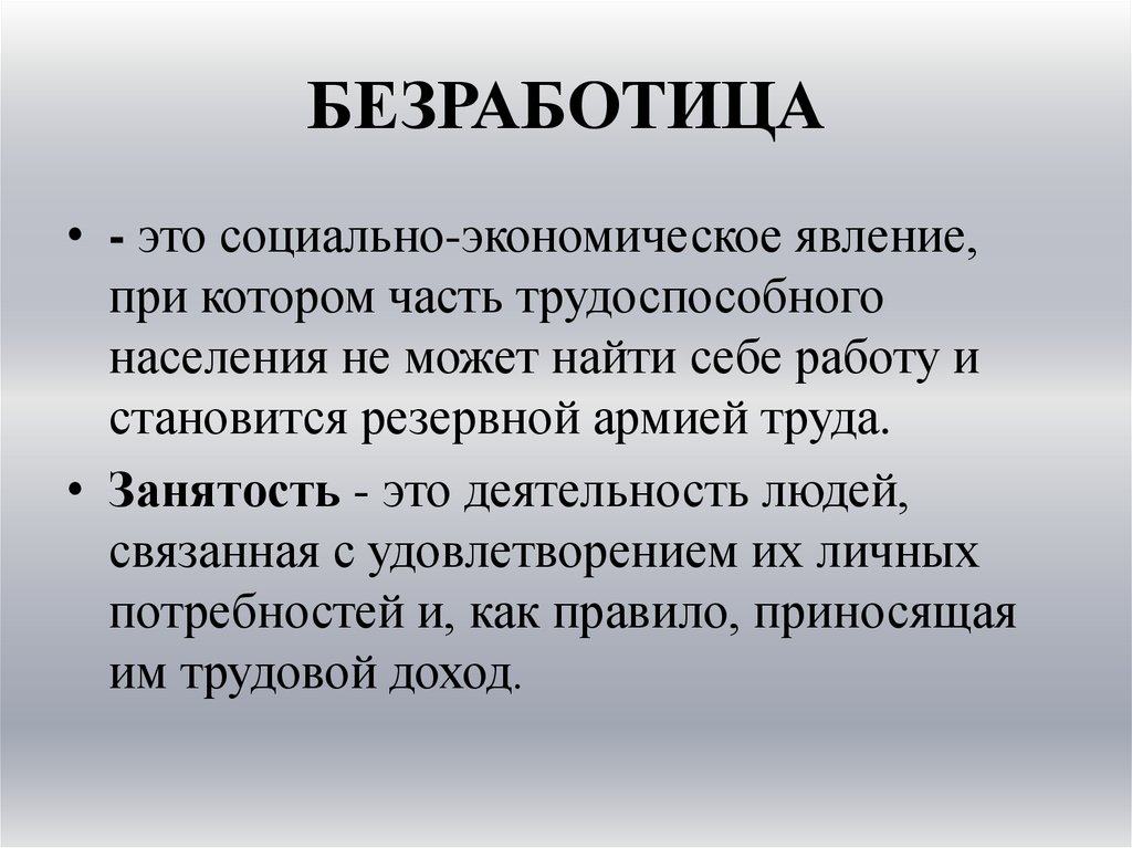 Безработица презентация 11 класс