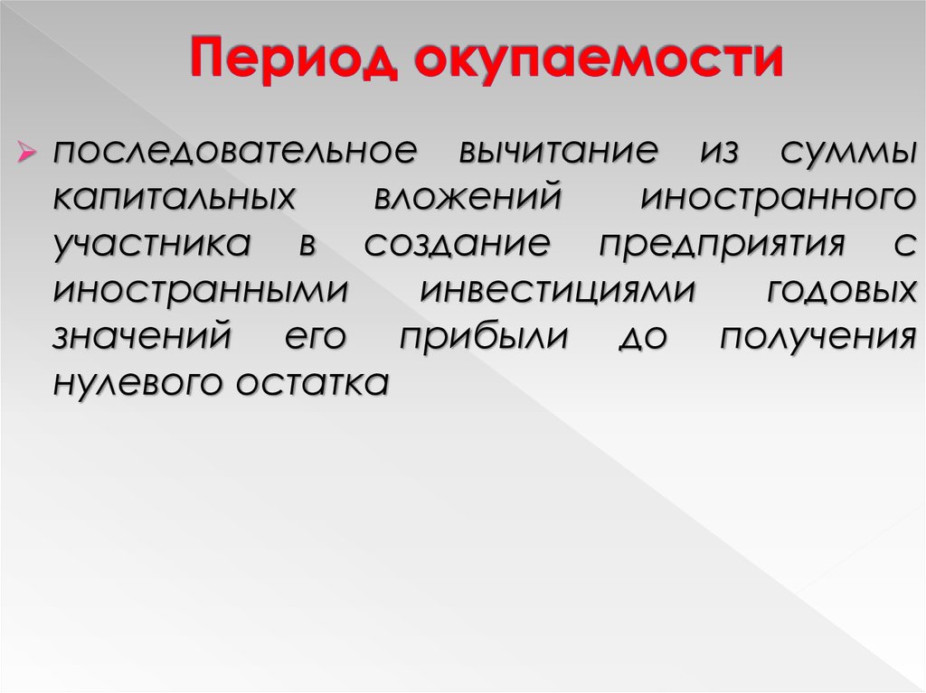 Период окупаемости