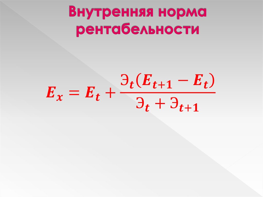 Внутренняя норма рентабельности