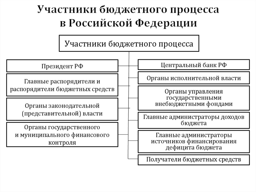 Участники бюджетного процесса в Российской Федерации