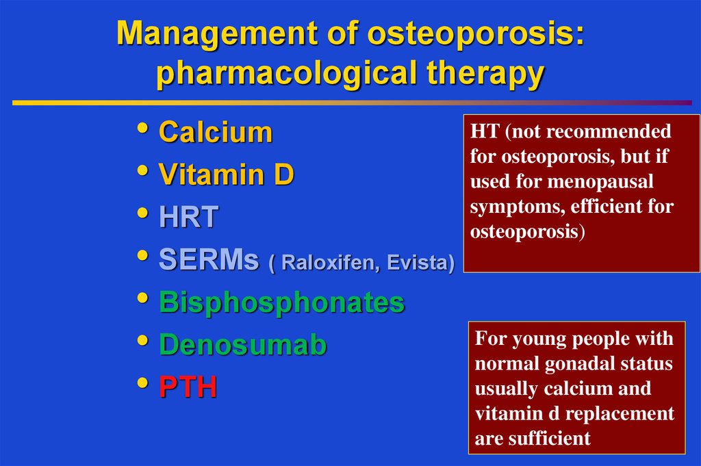 Management of osteoporosis: pharmacological therapy