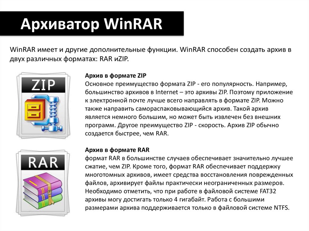 Возможность архиваторов. Архиватор WINRAR. Архиватор винрар. Функции архиваторов. Характеристика программы архиватора WINRAR.
