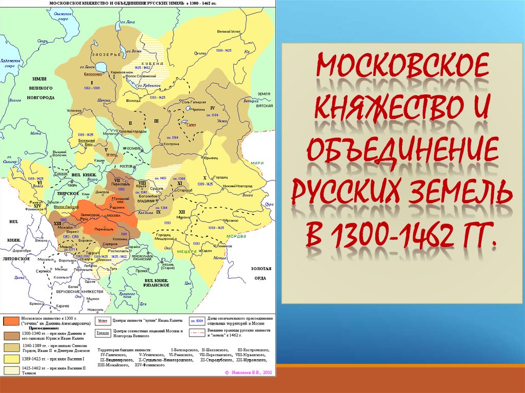 Карта усиление московского княжества в 1300 1462 гг