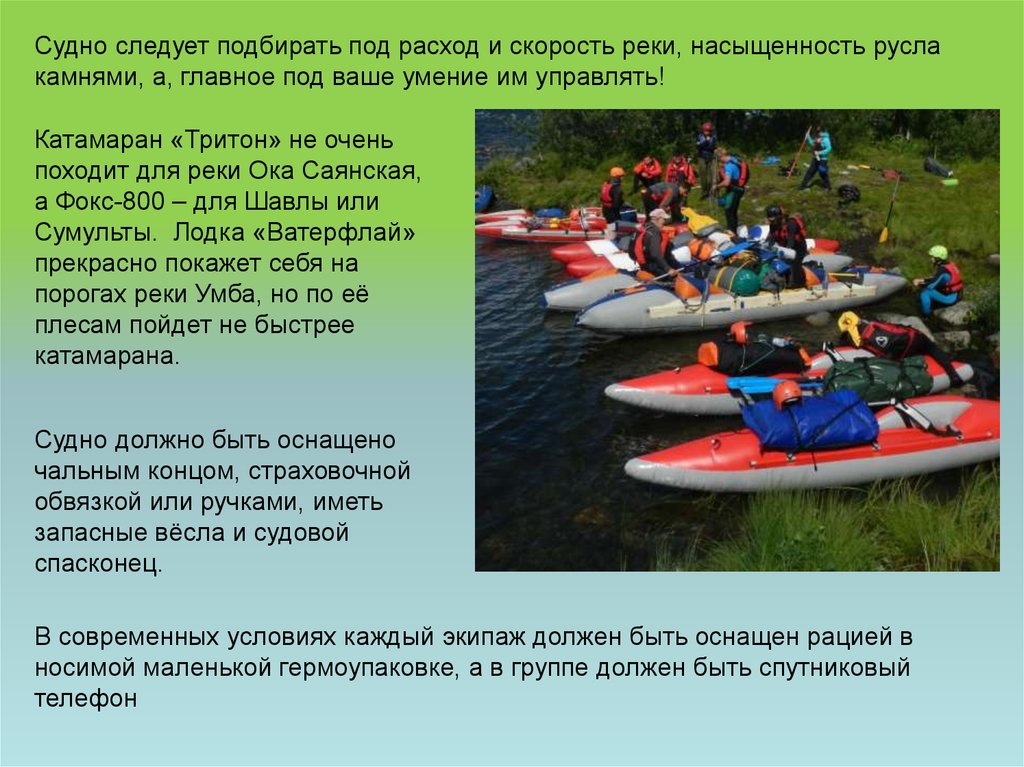 План водного похода